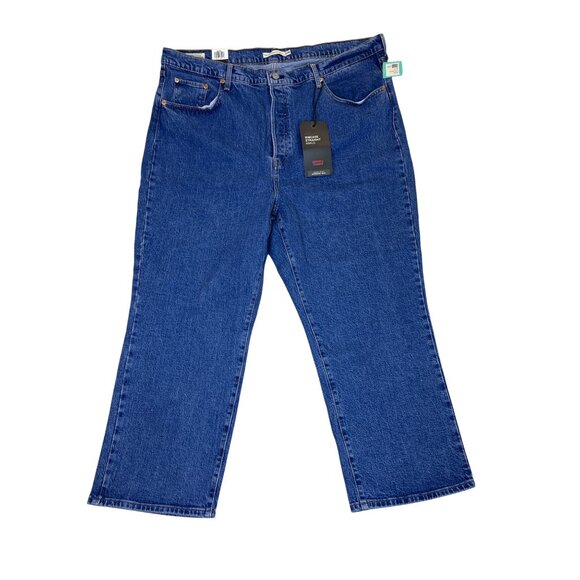 Levis Women Blue Ribcage Straight Ankle Jeans Super High Rise Sz 22W - New - Picture 1 of 12